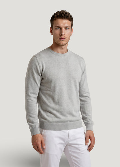 Jersey cuello redondo punto de arroz gris perla