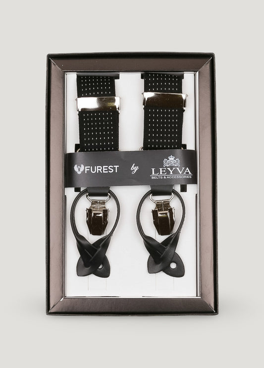 Black micro-pattern suspenders