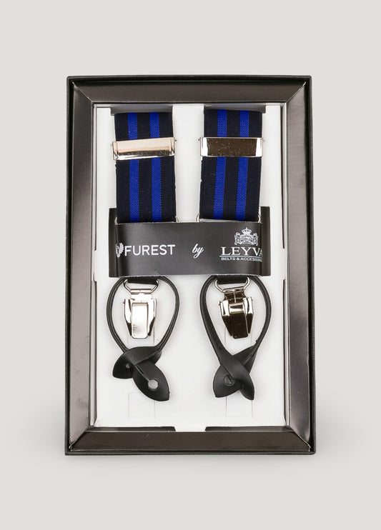 Blue striped suspenders