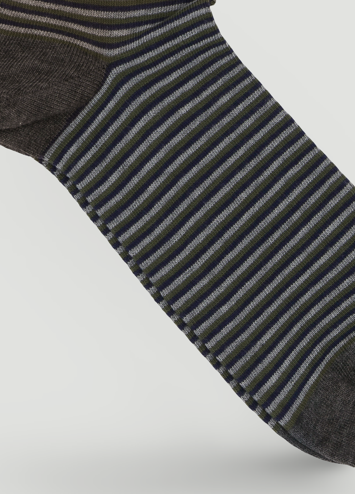 Calcetín corto rayas gris