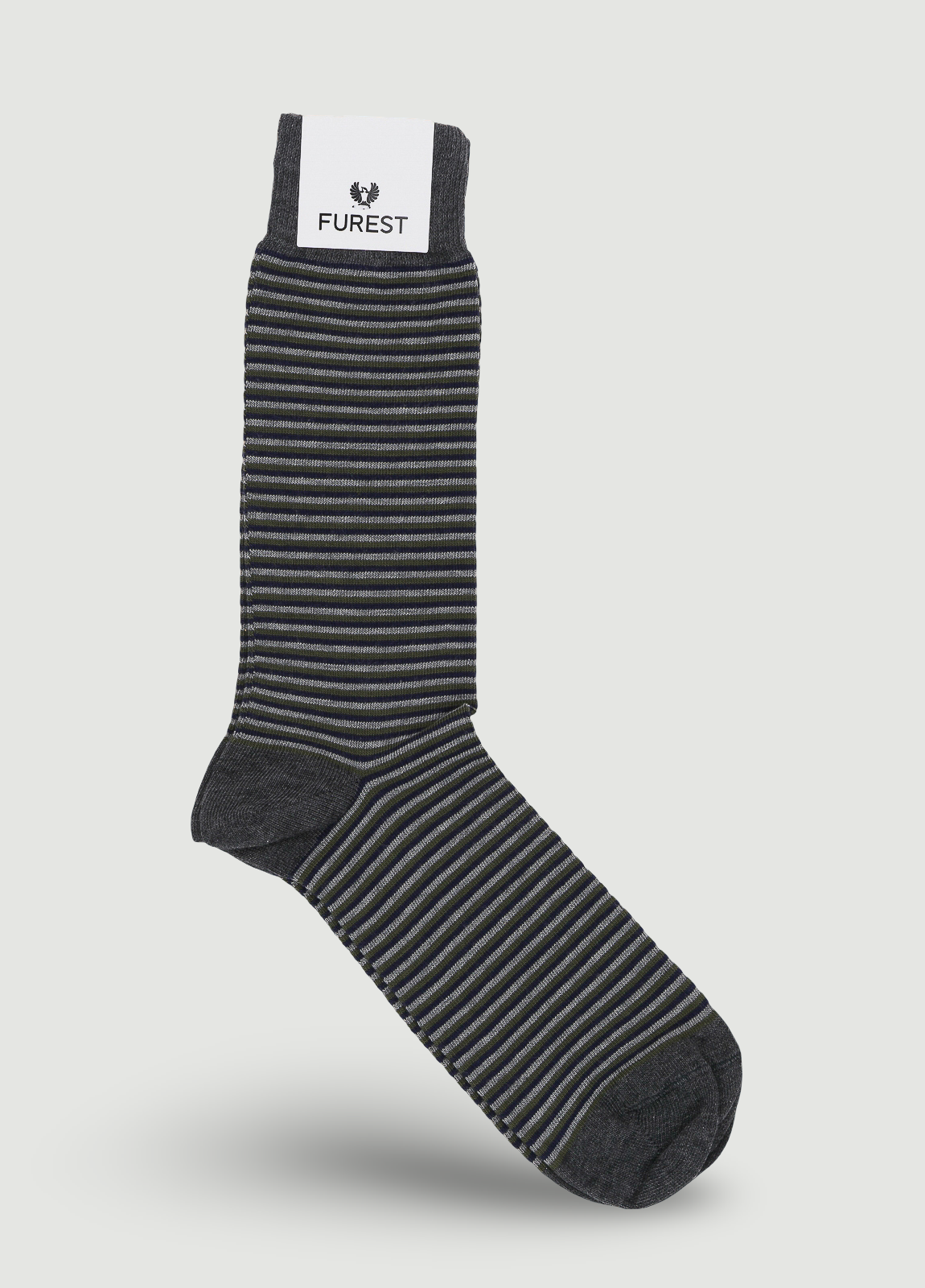 Calcetín corto rayas gris
