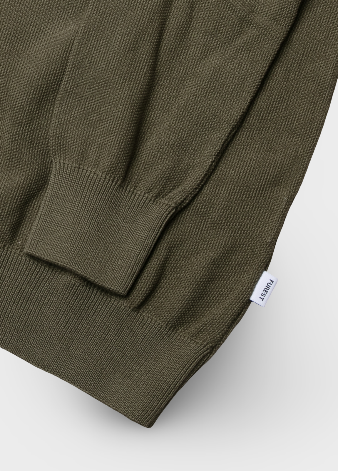 Jersey cuello redondo punto arroz kaki.