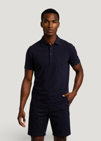 Navy cotton Bermuda shorts