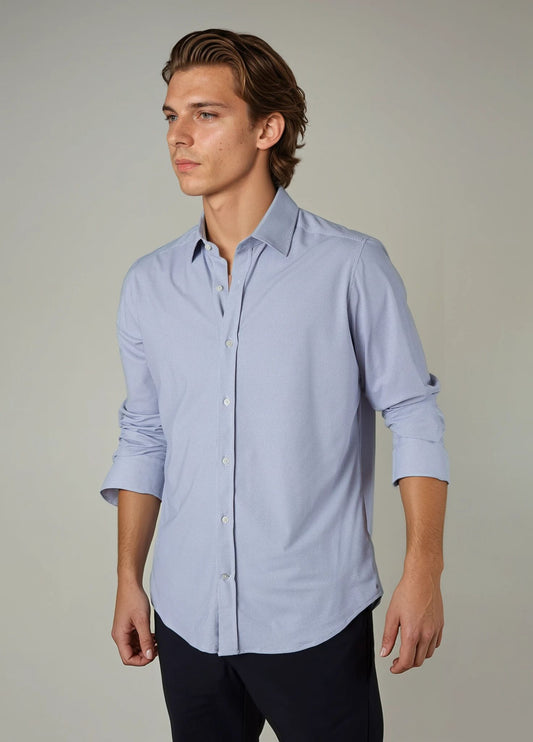 Camisa sport elástica dibujo azul