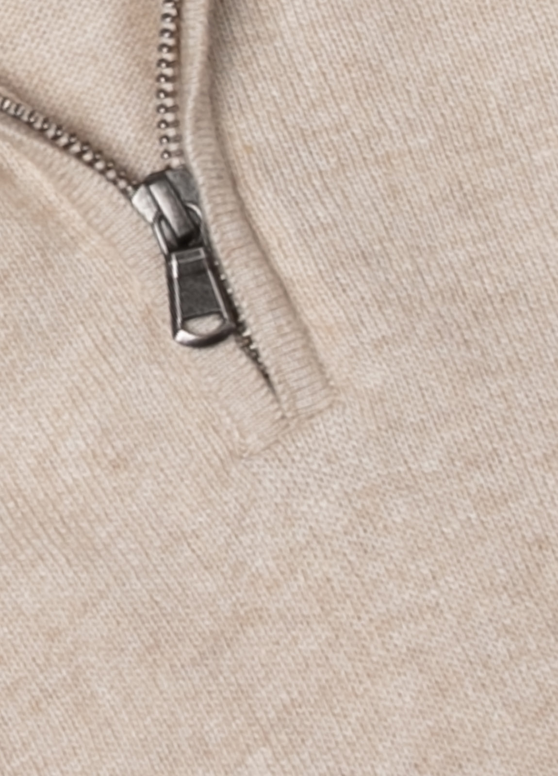 Jersey cuello zip lana beige