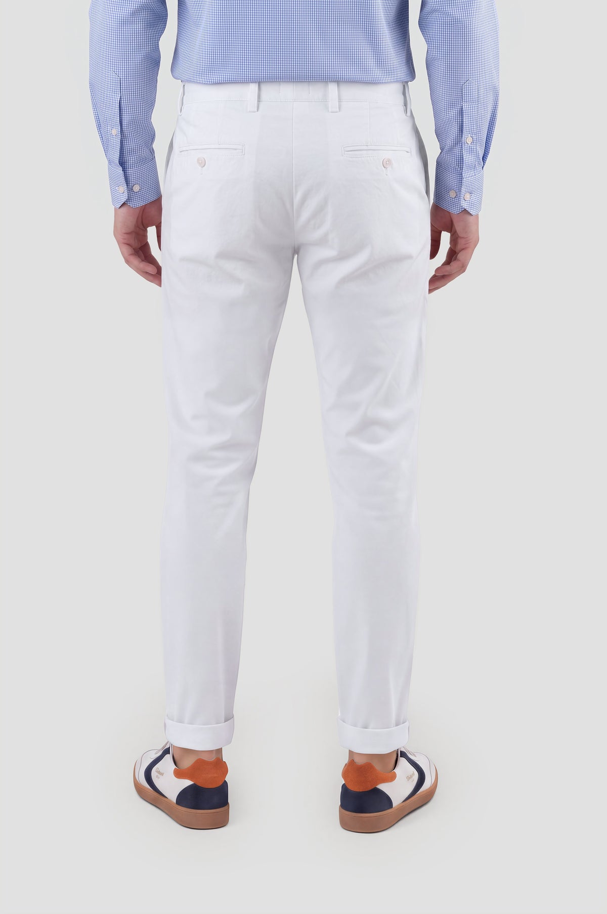 White casual chino pants