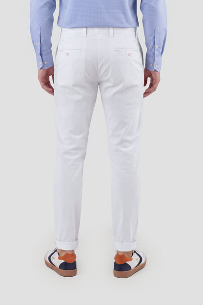 White casual chino pants