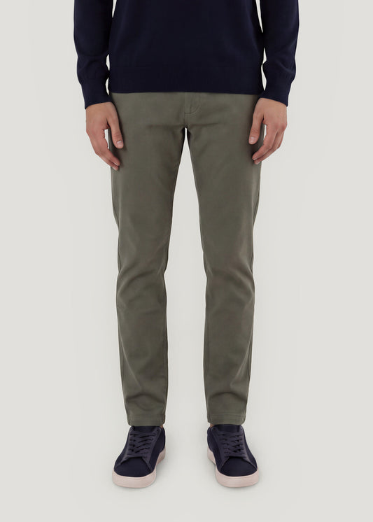 Regular khaki chino trousers