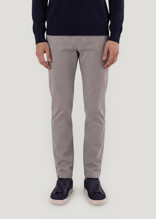 Grey regular chino trousers
