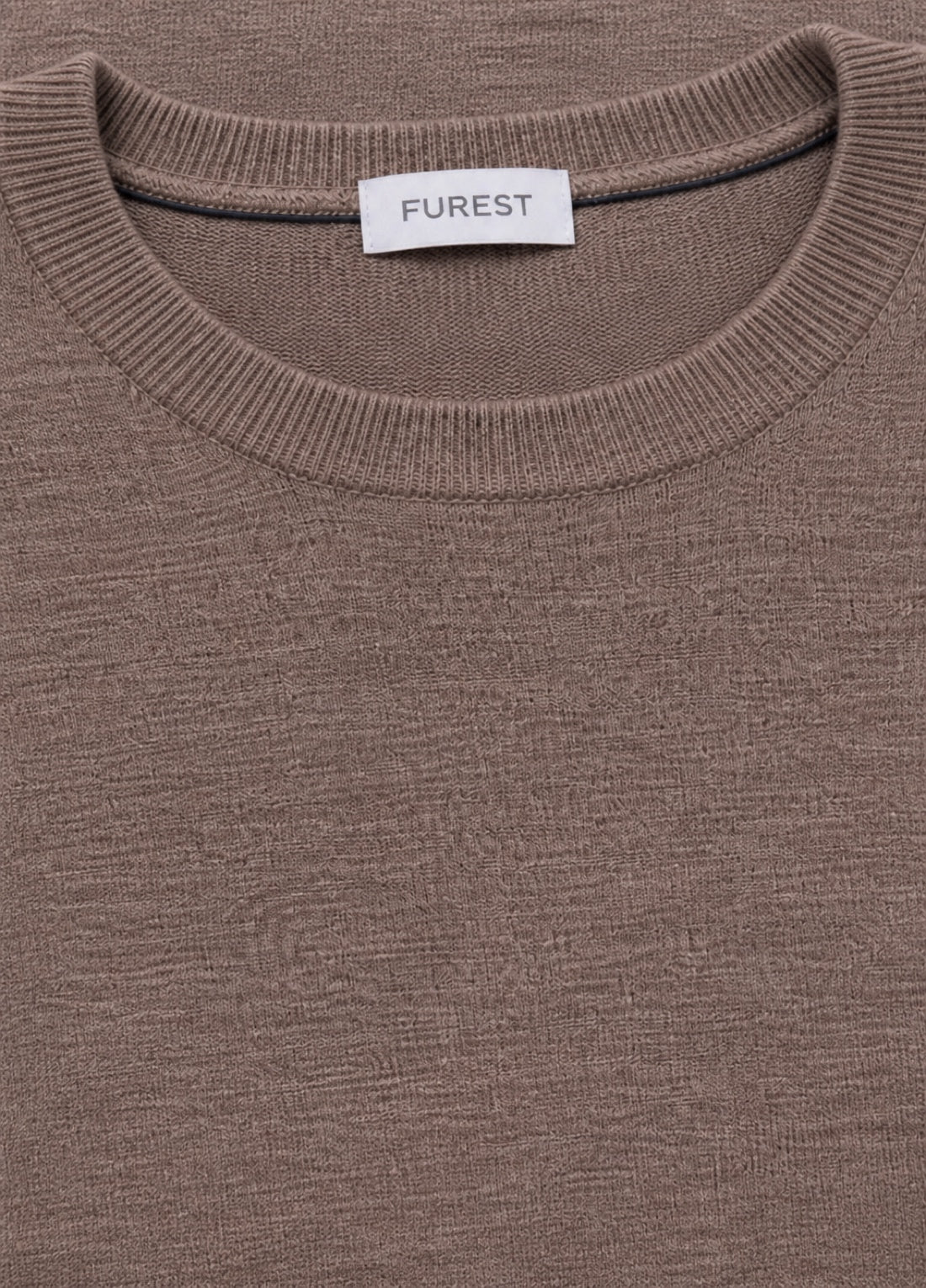 Jersey cuello redondo lana merino marron