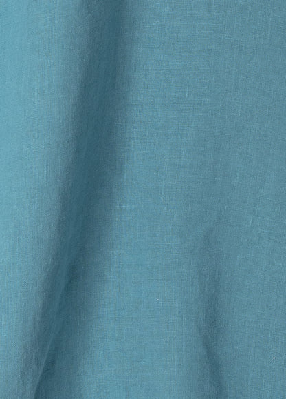 Green linen short-sleeved shirt