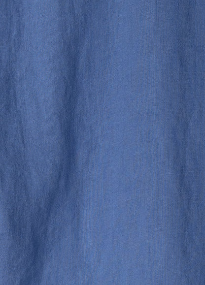 Camisa manga corta lino azul