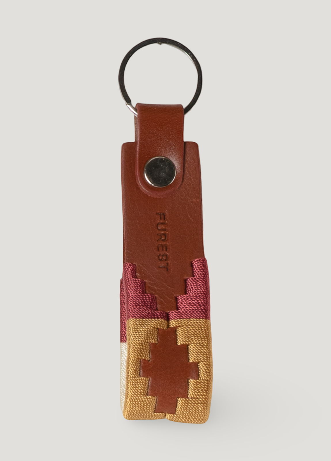 Mustard leather keychain