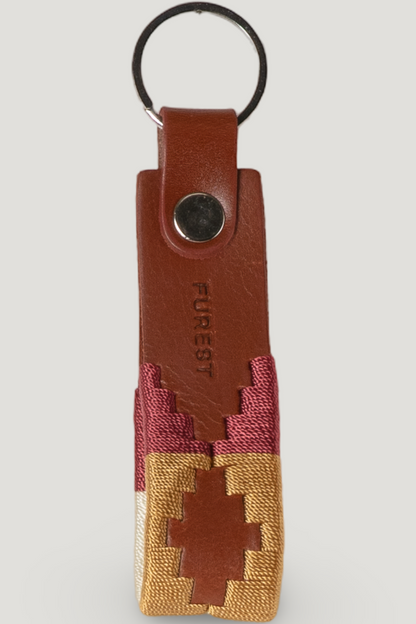 Mustard leather keychain