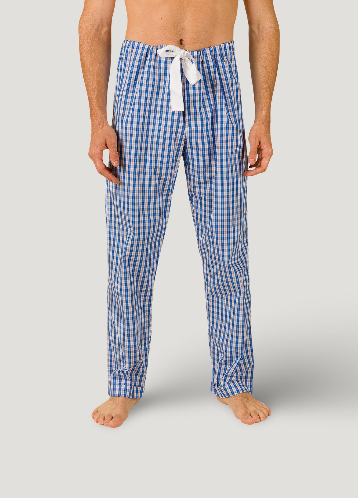 Pantalón largo de Pijama cuadros azul con funda incluida