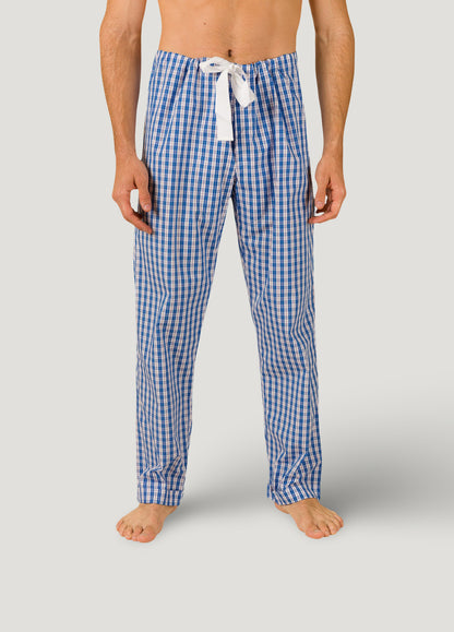 Pantalón largo de Pijama cuadros azul con funda incluida