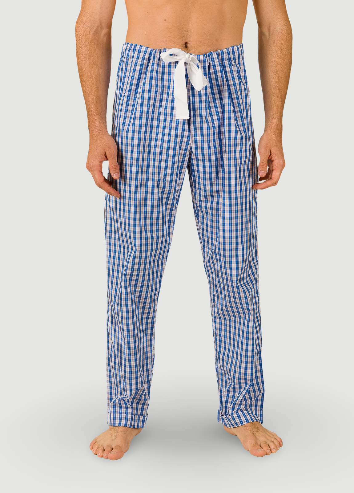 Pantalón largo de Pijama cuadros azul con funda incluida