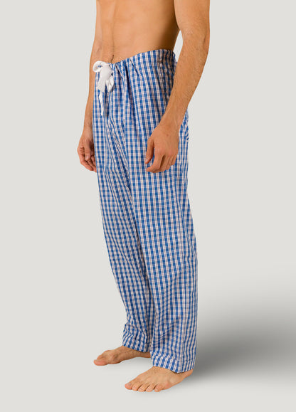 Pantalón largo de Pijama cuadros azul con funda incluida