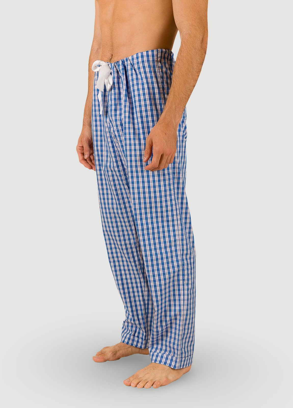 Pantalón largo de Pijama cuadros azul con funda incluida