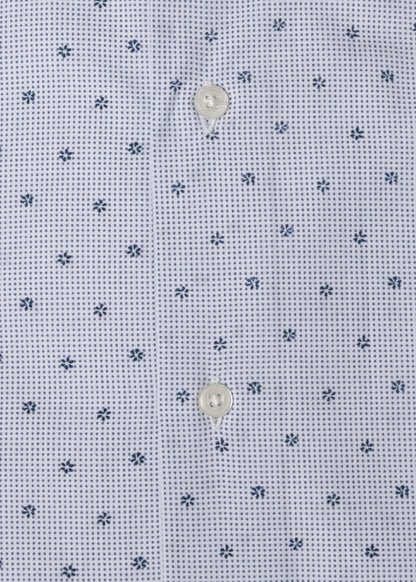 Blue micro-pattern shirt