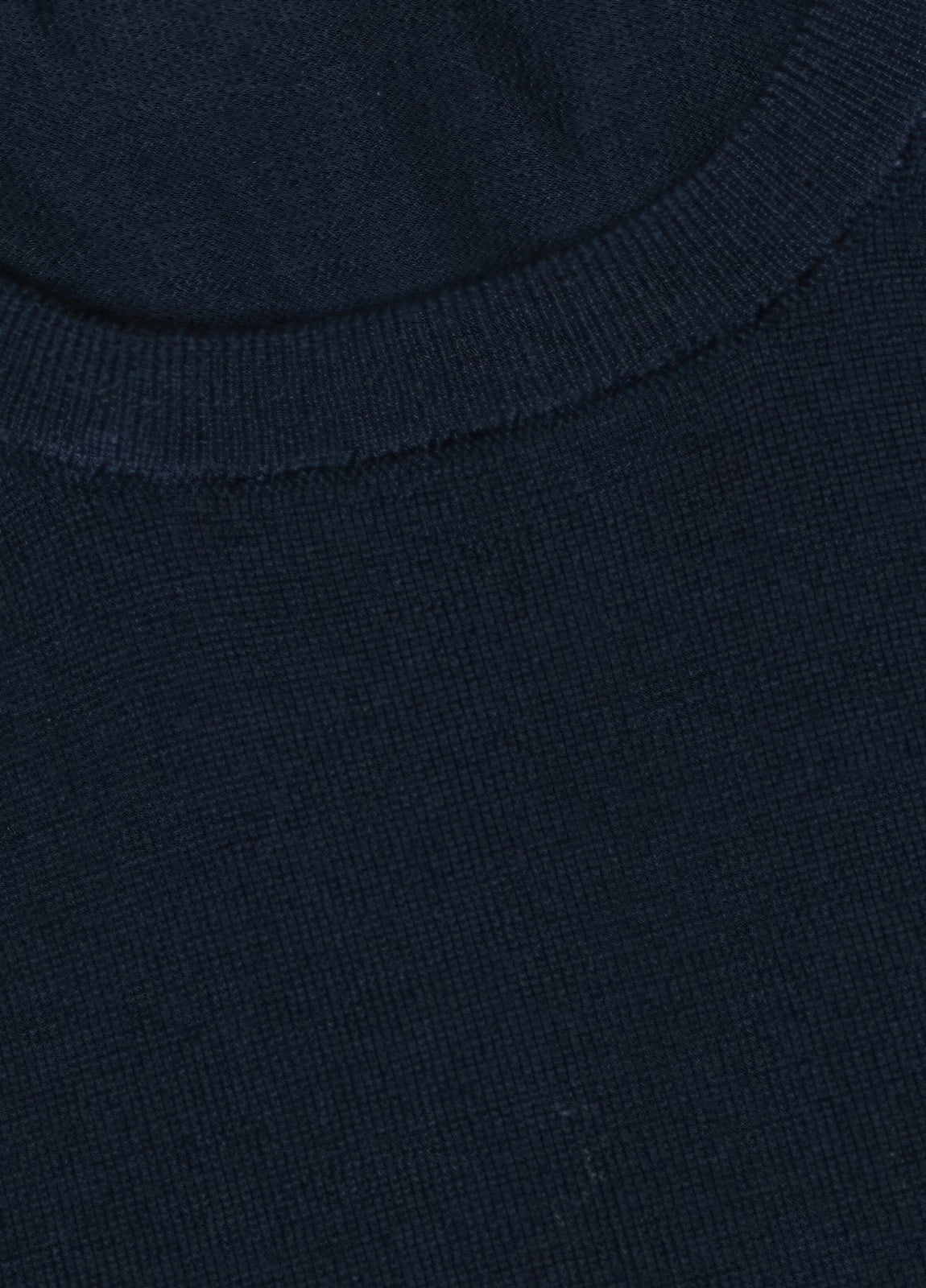 Jersey cuello redondo lana merino azul marino