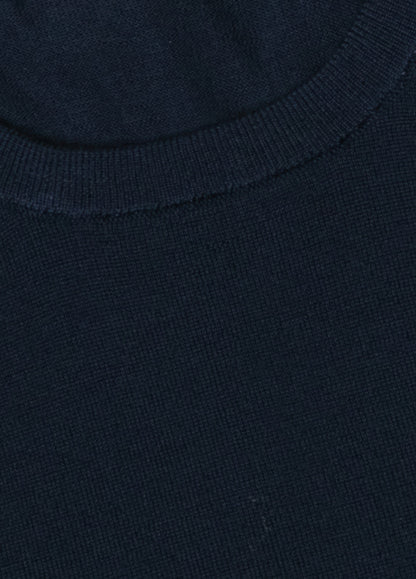 Jersey cuello redondo lana merino azul marino