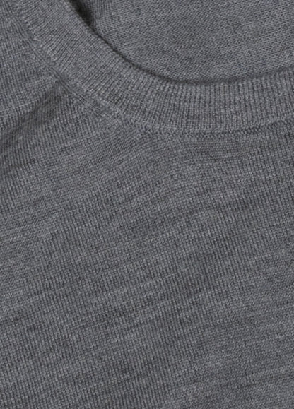 Jersey cuello redondo lana merino gris oscuro