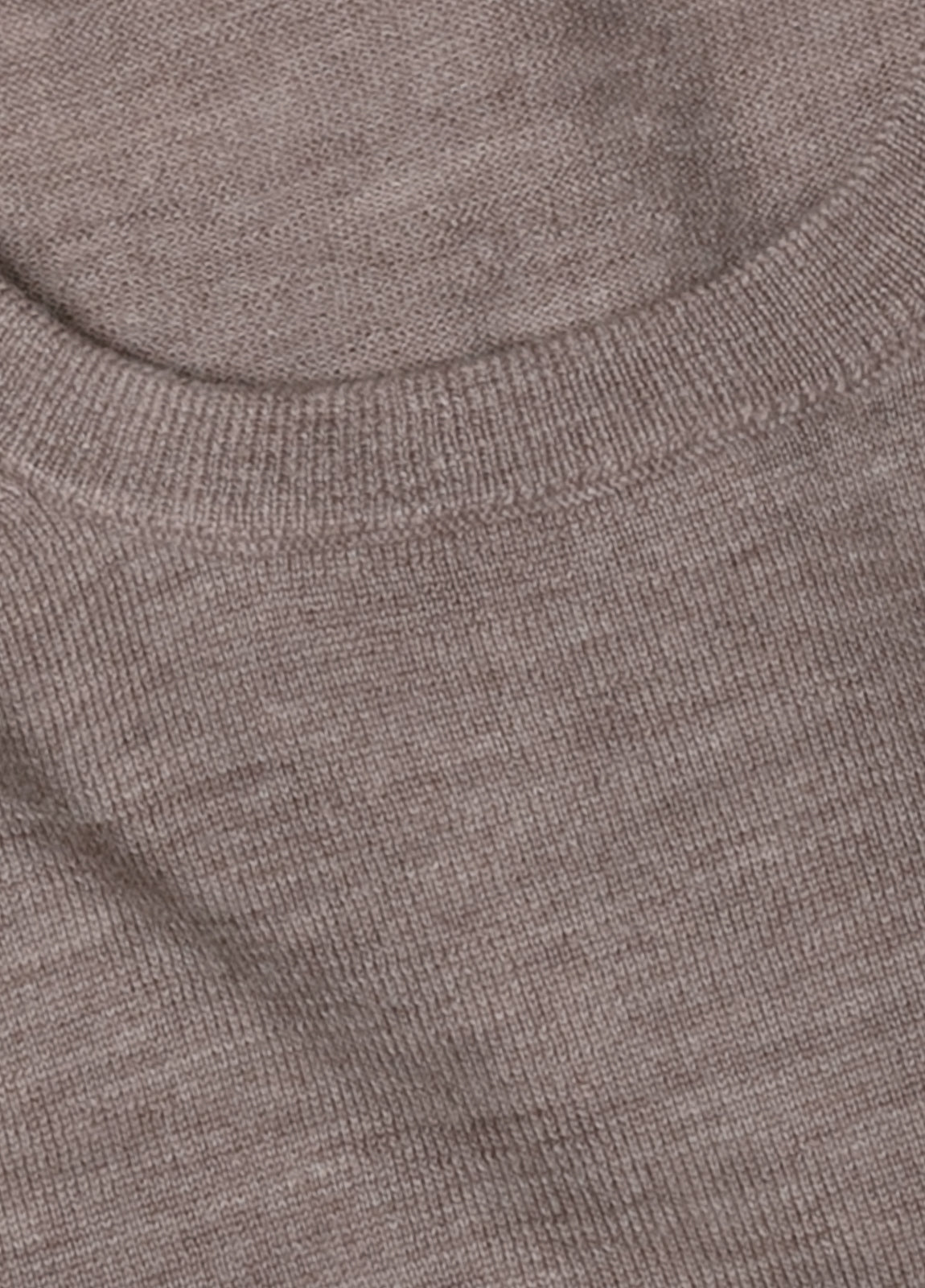 Jersey cuello redondo lana merino tostado