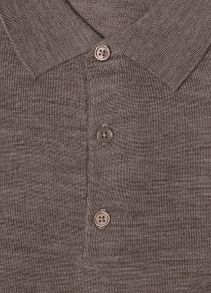 Jersey cuello polo lana merino visón