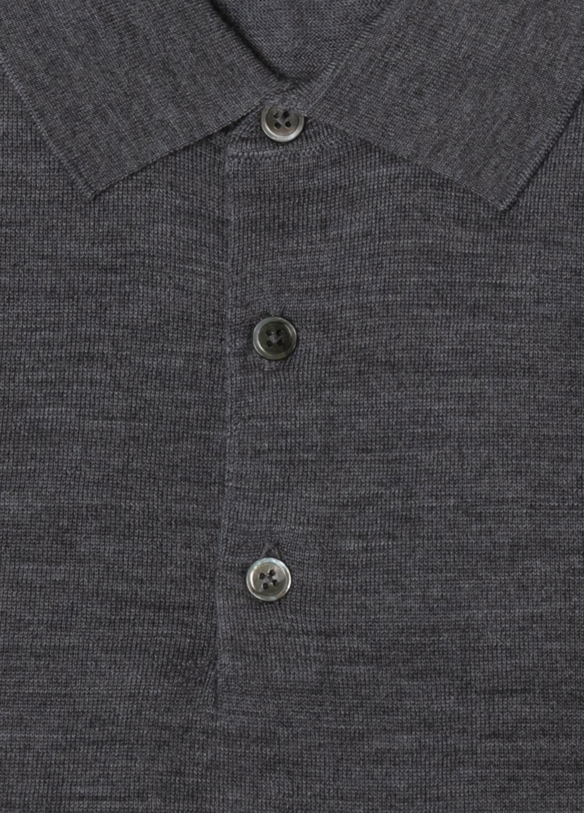 Jersey cuello polo lana merino gris oscuro