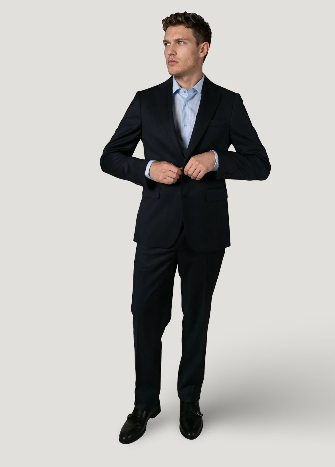 Traje vestir micrograbado azul marino