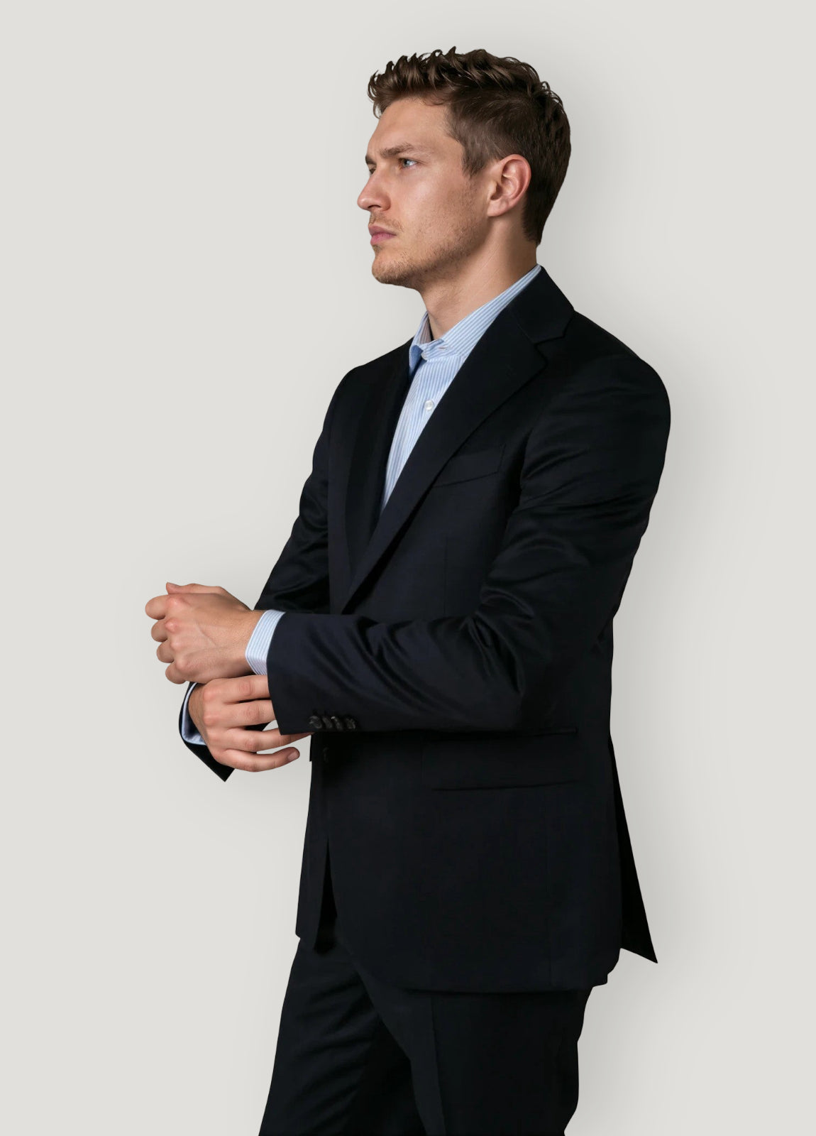 Traje vestir micrograbado azul marino