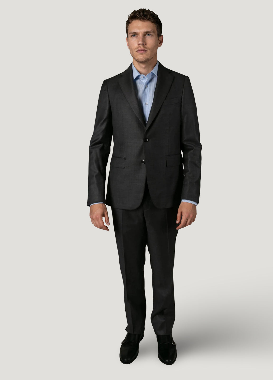 Gray textured dress suit