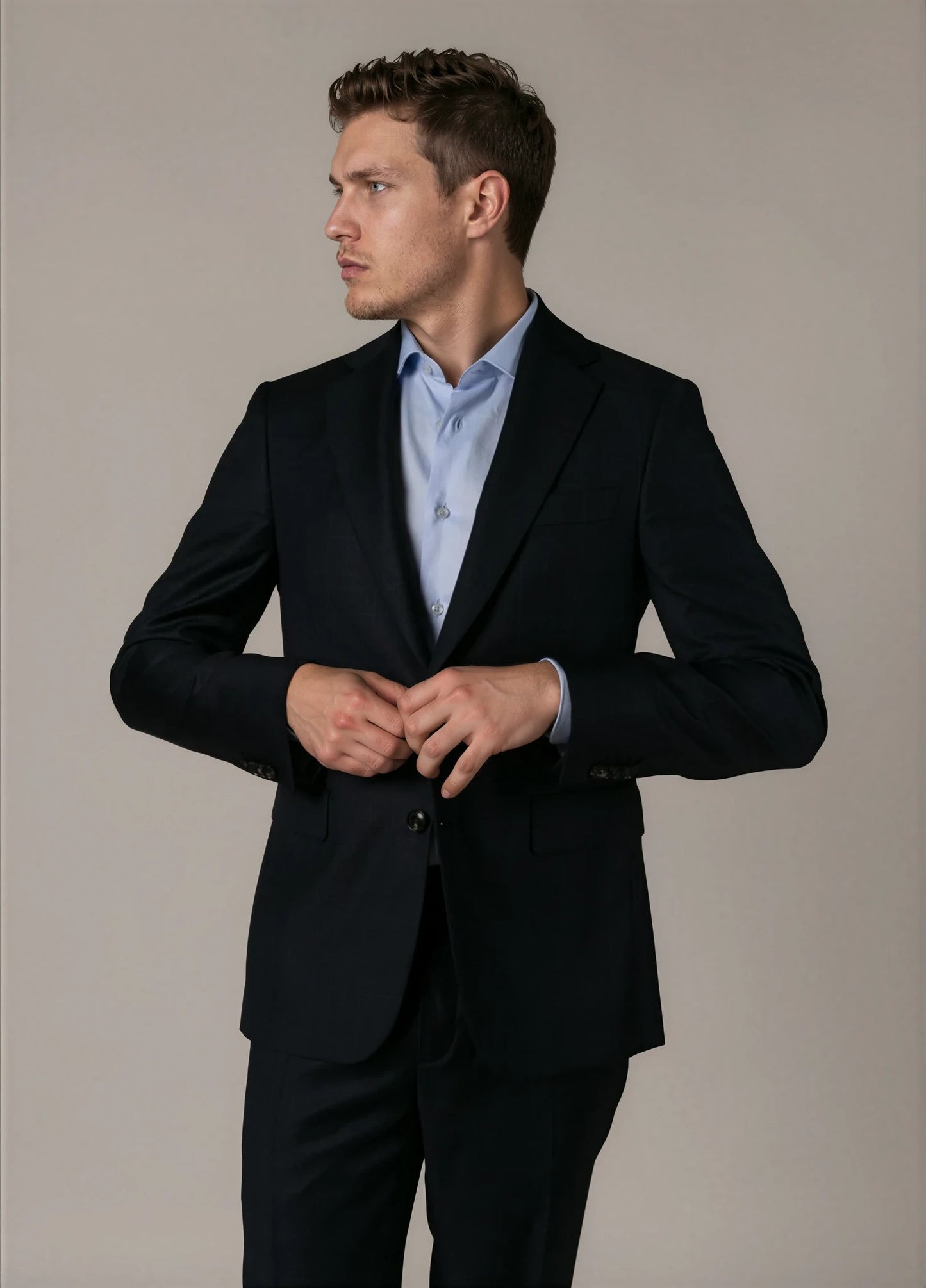 Traje vestir cuadro gales marino