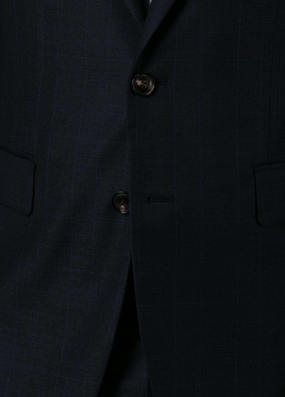 Navy blue Glen plaid suit