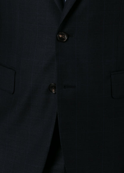Navy blue Glen plaid suit