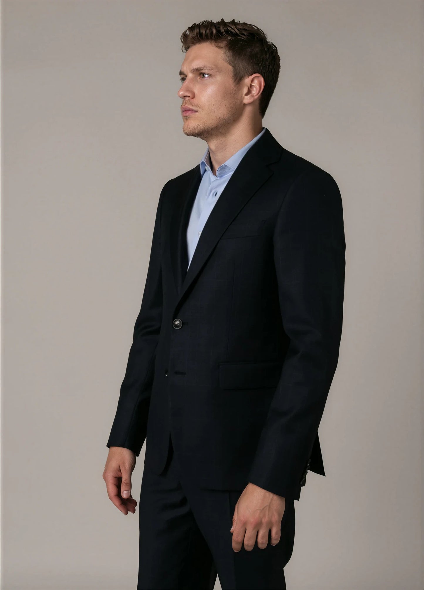 Traje vestir cuadro gales marino