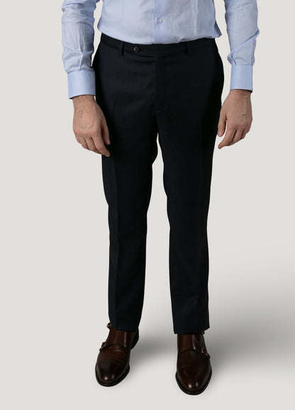 Navy blue Glen plaid suit