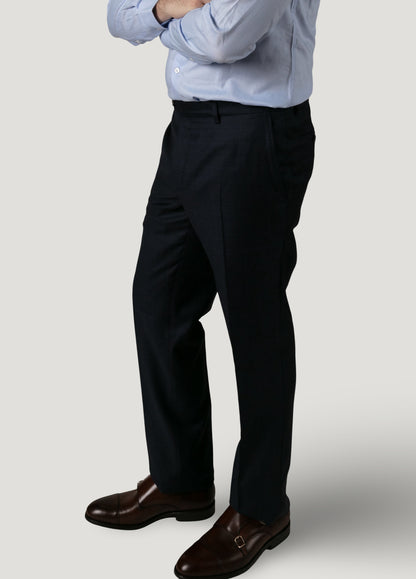 Navy blue Glen plaid suit