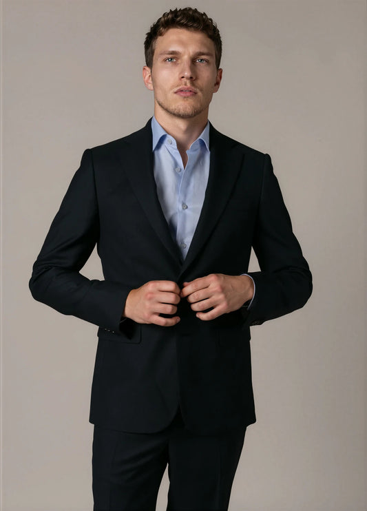 Traje vestir ojo perdiz azul marino