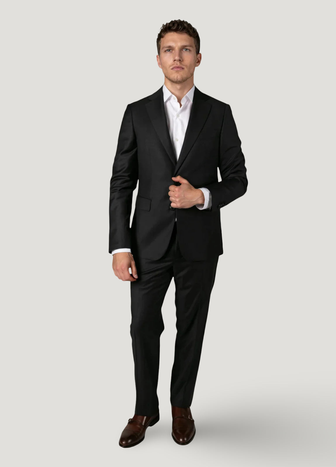 Traje vestir liso gris marengo