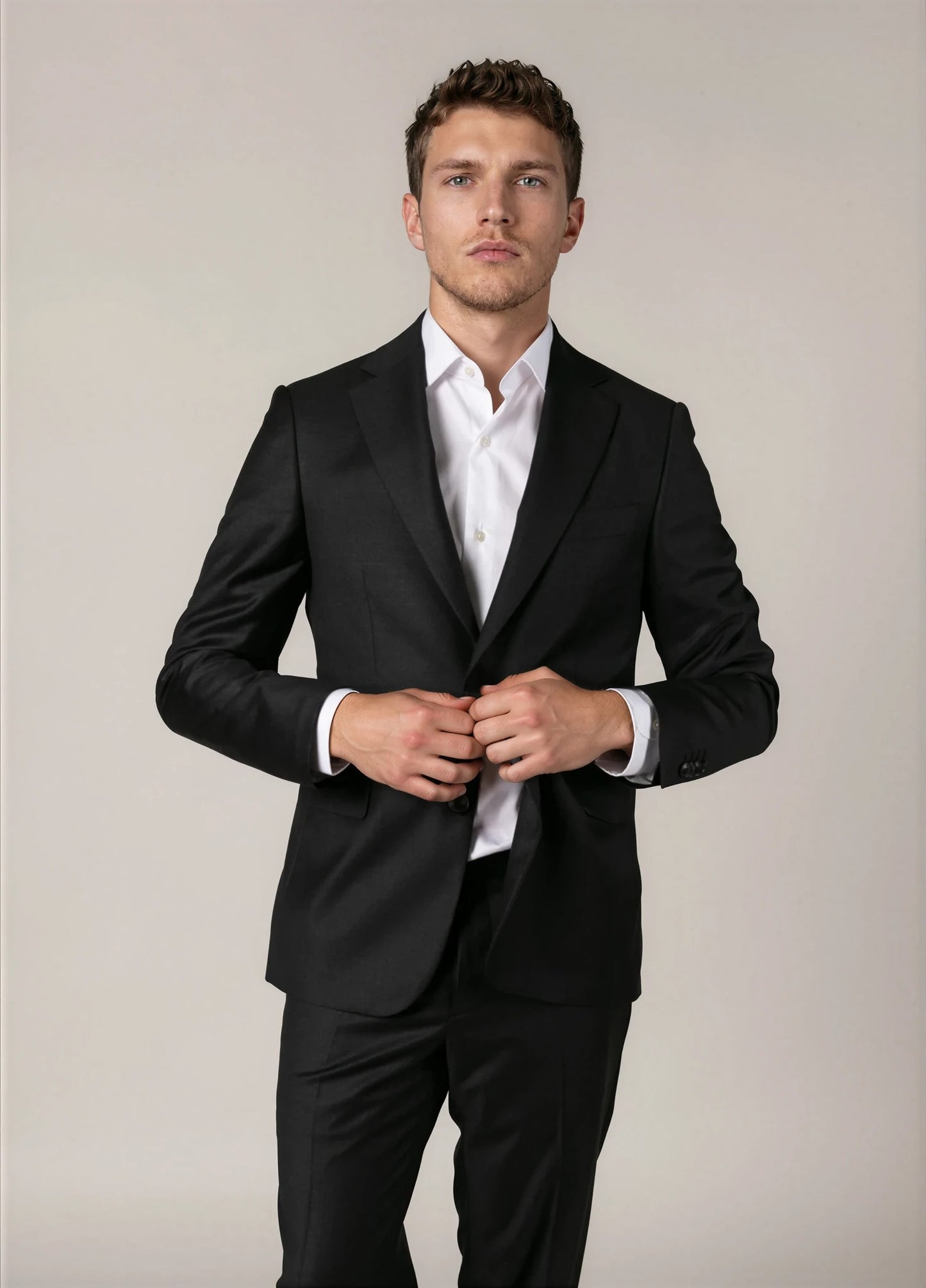 Traje vestir liso gris marengo