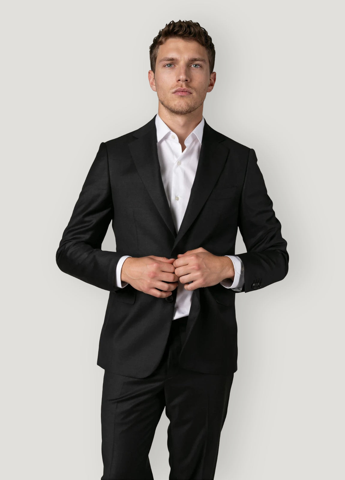 Traje vestir liso gris marengo