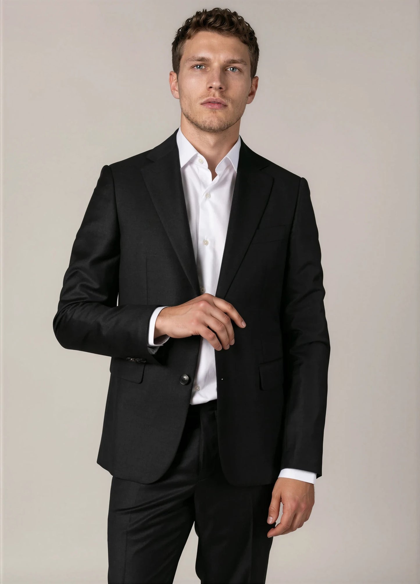 Traje vestir liso gris marengo