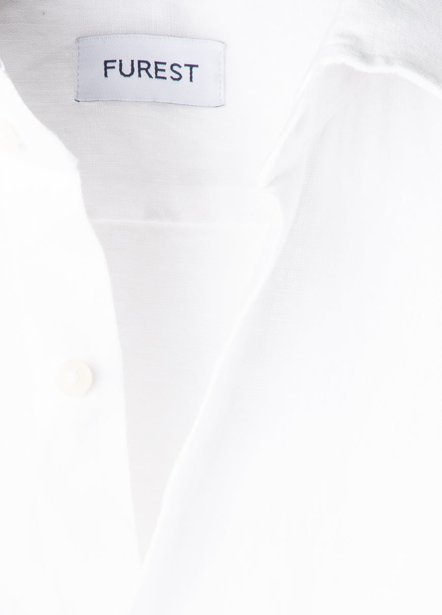 Camisa manga corta lino blanca