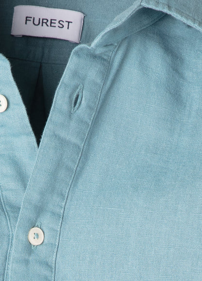 Camisa sport polera lino y algodón verde