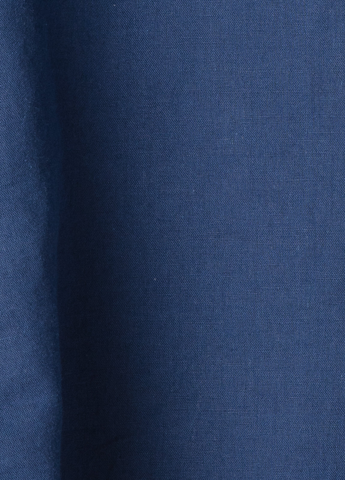 Navy linen and cotton polo shirt