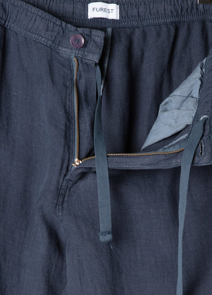 Navy linen jogger pants