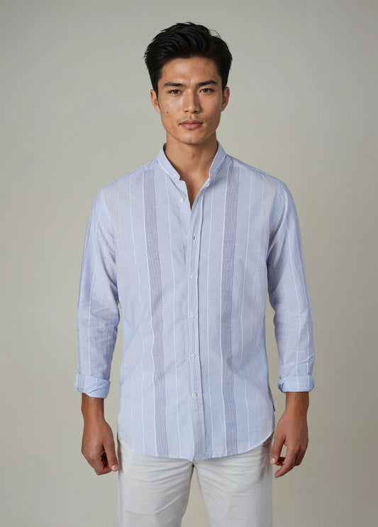 Camisa sport  mao rayas azul