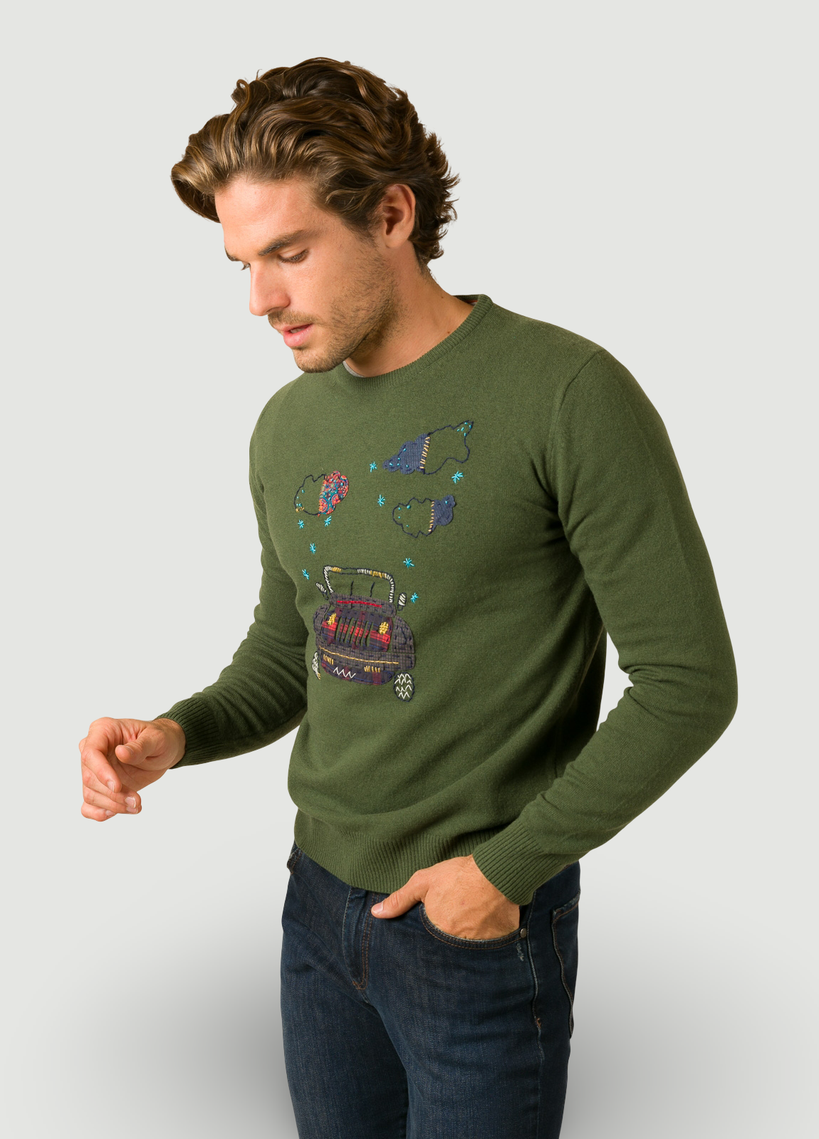 Jersey bordado verde